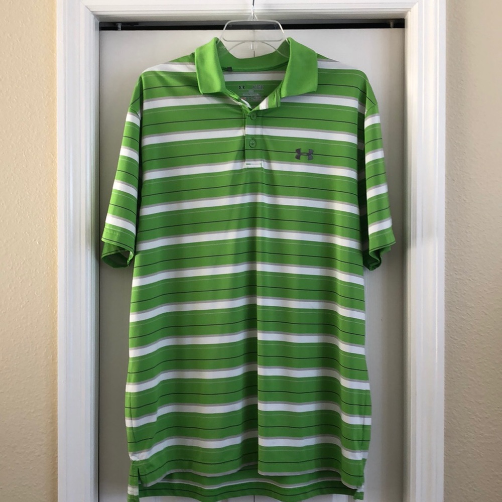 Underarmour Polo - XL Green/White